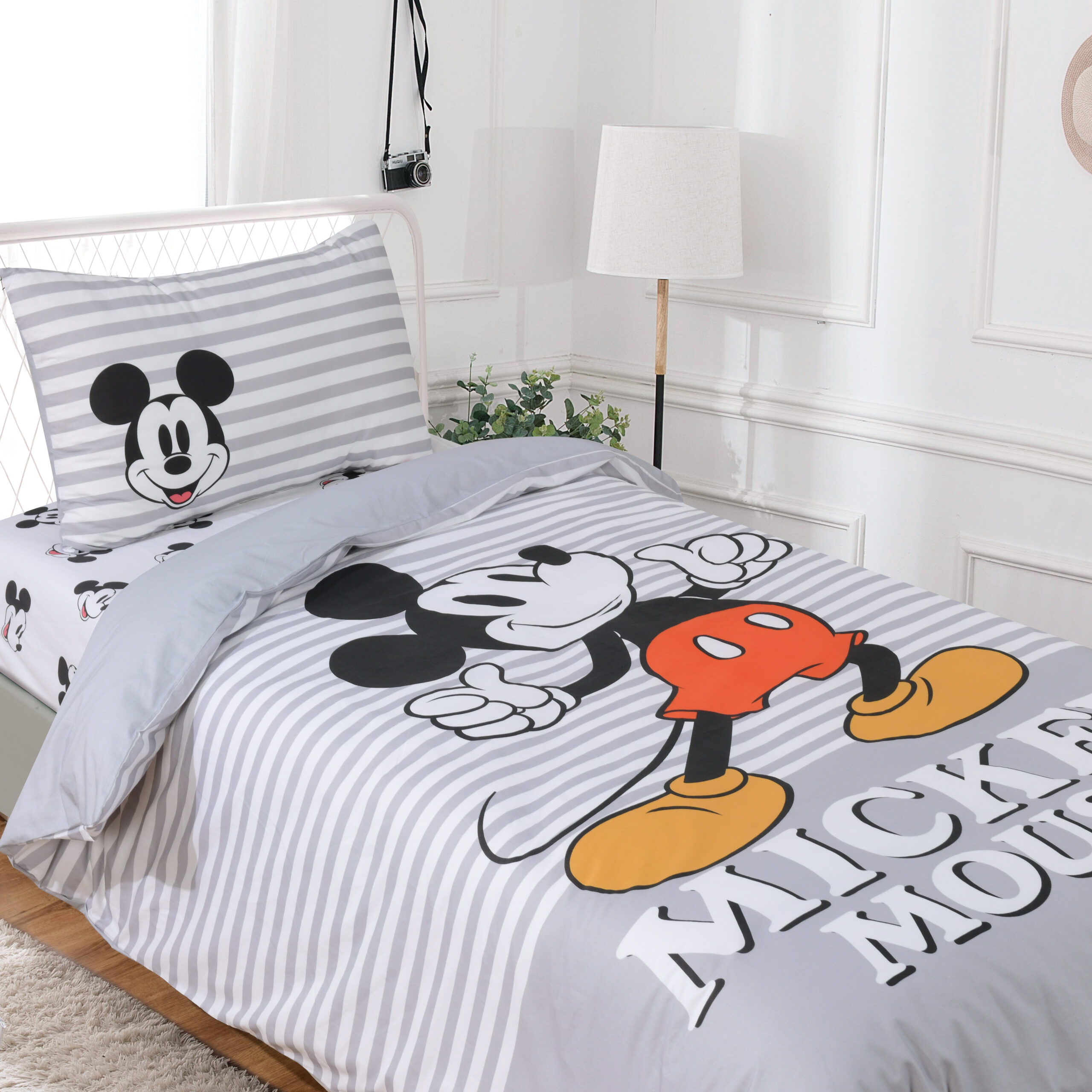 סט מיקי אפור 100% כותנה