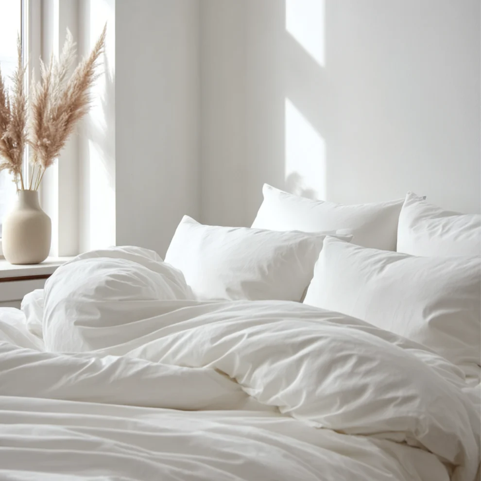 סט פרימיום סאטן כותנה מצרית בצפיפות 500 חוט I לבן