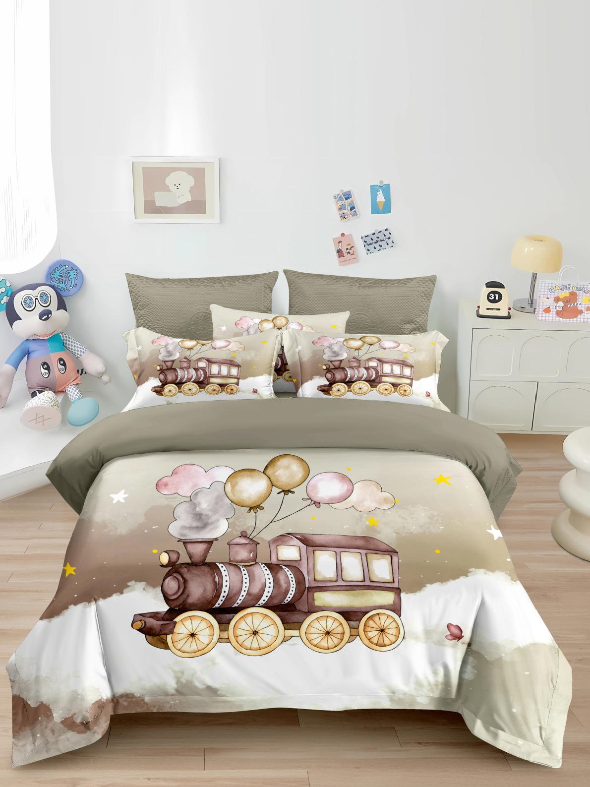 מצעים לילדים / נוער דגם רכבת קסומה